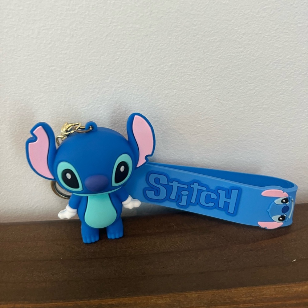 Stitch Disney (Blue) Keychain Keyring Pendant Bag Pom Charm